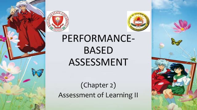 Performance-Based Assessment (Assessment of Learning 2, Chapter 2))