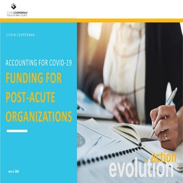 Accounting for COVID-19 Funding for Post-Acute Organizations