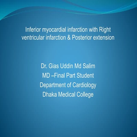 Right ventricular infarction & posterior extension by dr salim