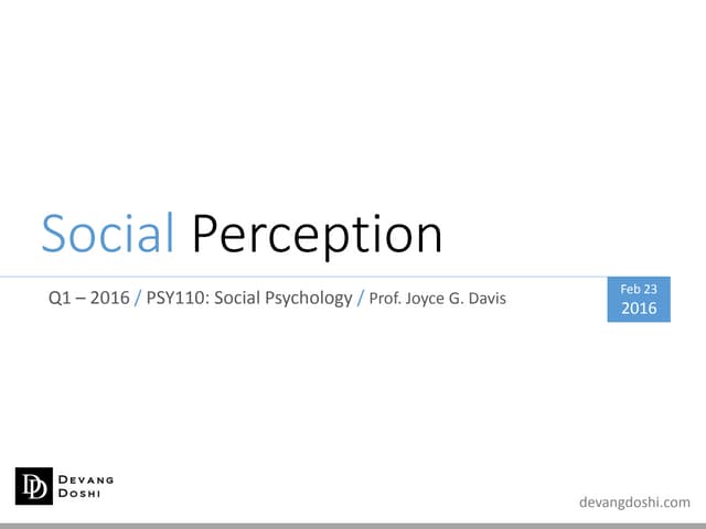 Social Perception