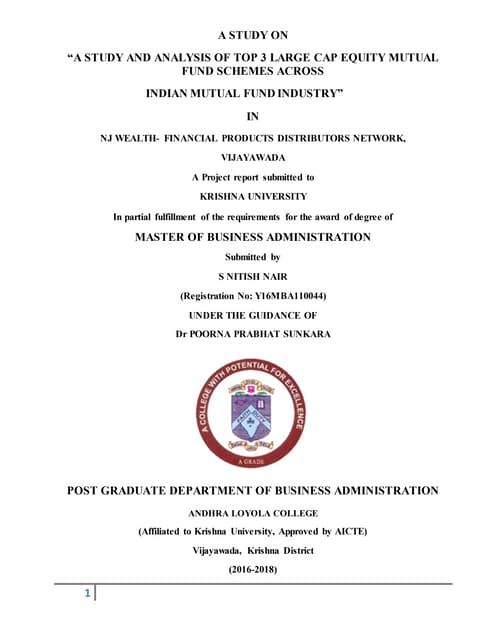 mutual fund summer internship project