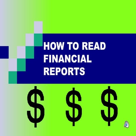 Financial Report Literacy Fall 2011