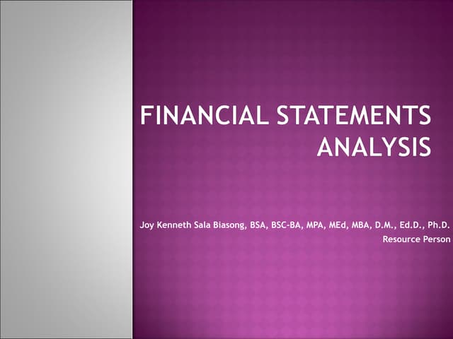 Financial Statements Analysis for Non-Accountants