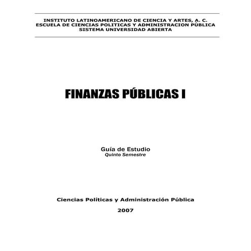 Finanzas Publicas II