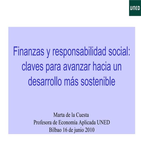 Finanzas y Responsabilidad Social