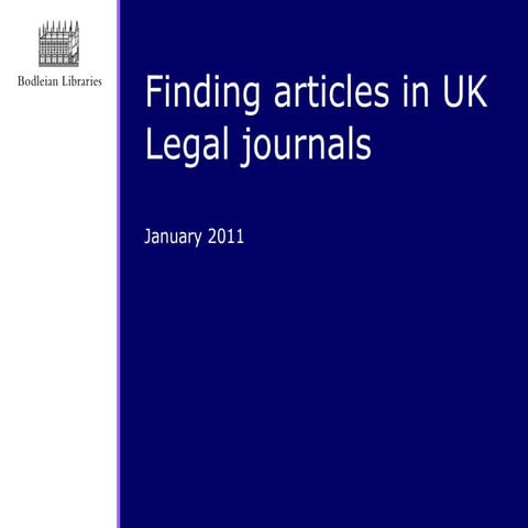 Finding articles in uk legal journals