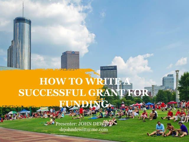 How to Write a Successful Grant for Funding