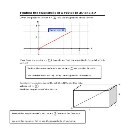Finding the magnitude of a vector in 2 d and 3d