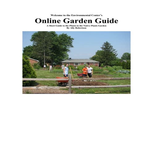 Online Garden Guide: A Short Guide to the Plants in the Native Plants Garden ...