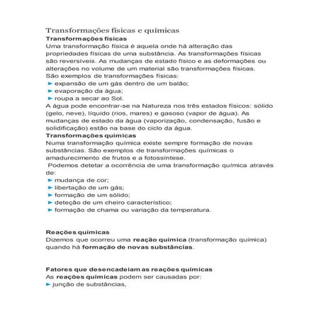 Resumos da matéria de fisico-quimica  7ºano 