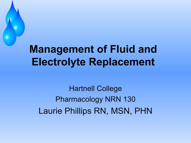 Fluid And Electrolytes