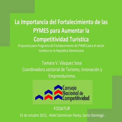 Presentación Tamara Vásquez - Fodatur 2012