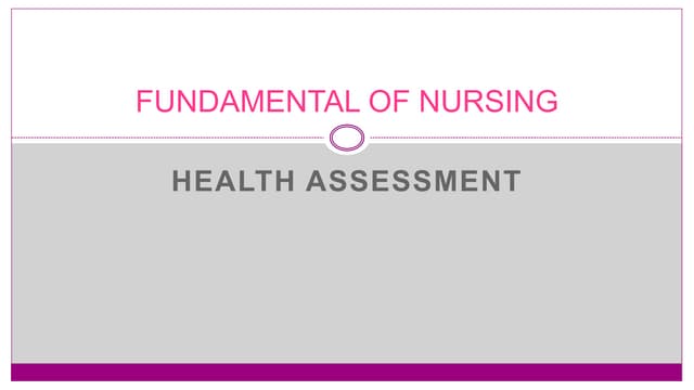 Nursing health assessment