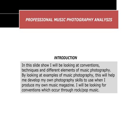 MUSIC PHOTOGRAPHY ANALYSIS