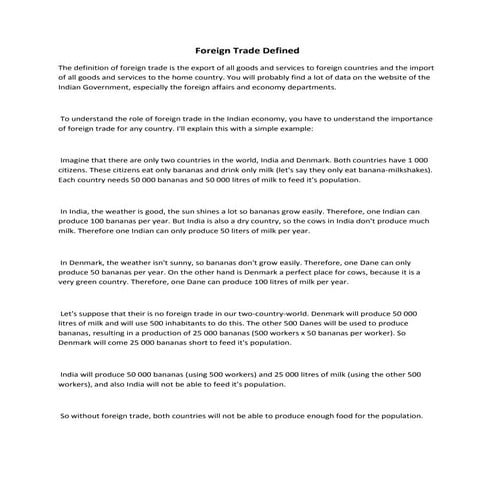 Foreign trade defined