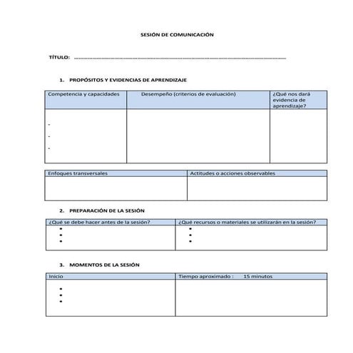 Formato de sesión de clase 2018  