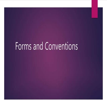 Forms and conventions