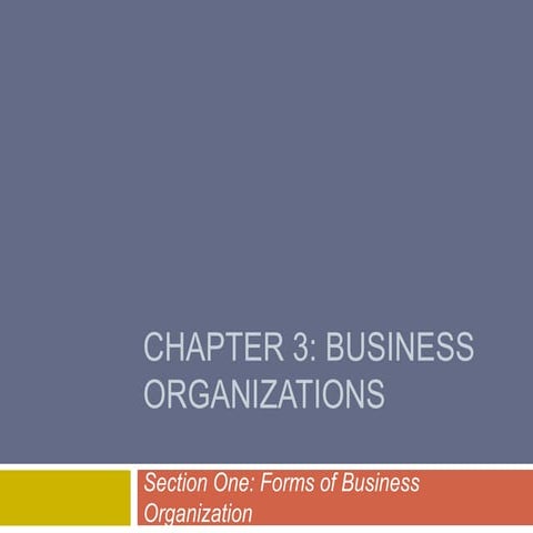 Forms of business organizations chapter 3week1