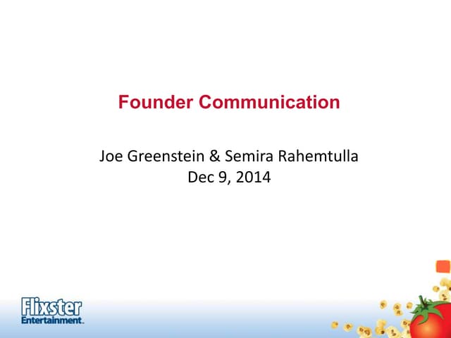 Founder Leadership & Communication Workshop - 12/09/14