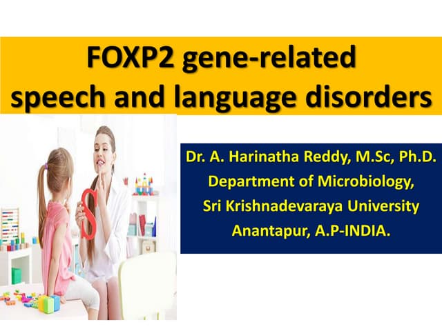 FOXP2 gene mutated in a speech and language disorder
