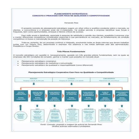 Planejamento Estratégico: foco na qualidade.