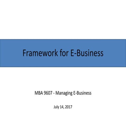 Framework for e business-v2