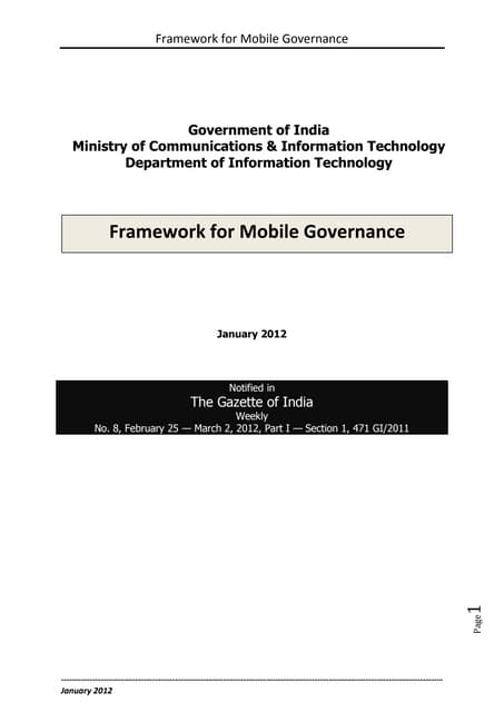 Mobile Governance Policy, Government of India