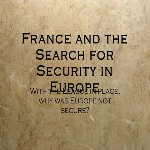 France and Post-WWI Security