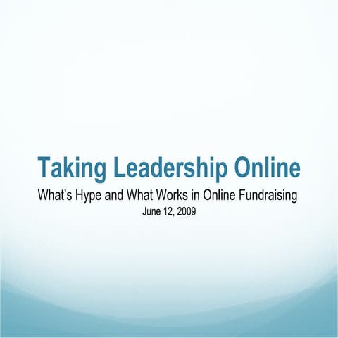 Fundraising Day - New York: Taking Leadership Online