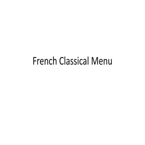 French classical menu