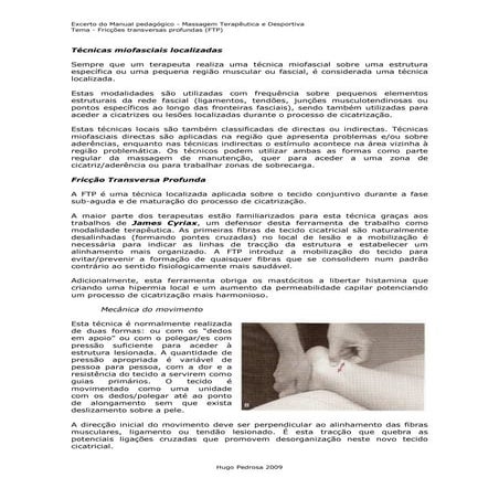 Excerto do manual de Massagem Terapêutica