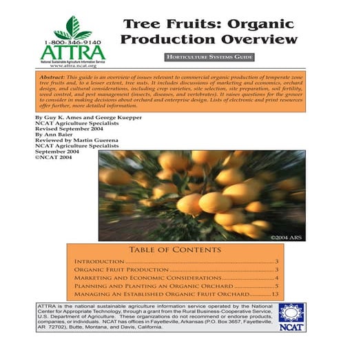 Tree Fruits: Organic Production Overview