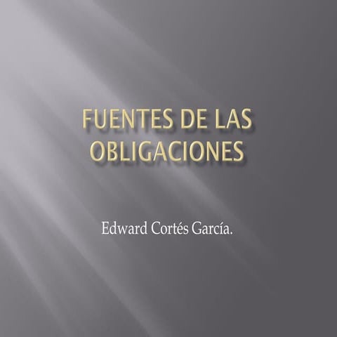 Fuentes de las obligaciones