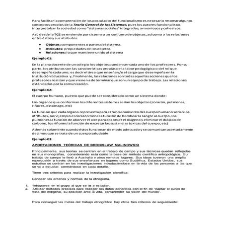 Funcionalismo ejemplos