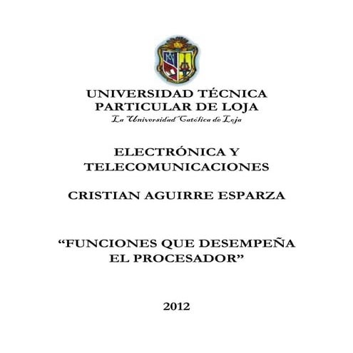 Funciones del Procesador