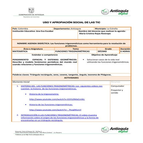 Funciones Trigonométricas 10°