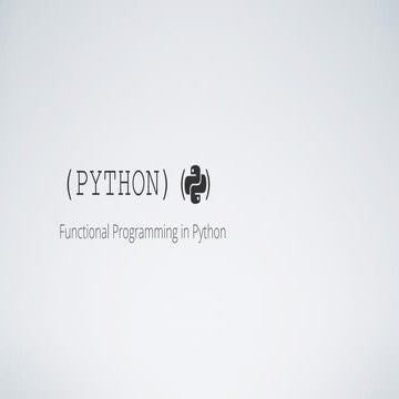 Functional programming in Python