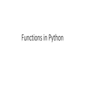Functions in python3