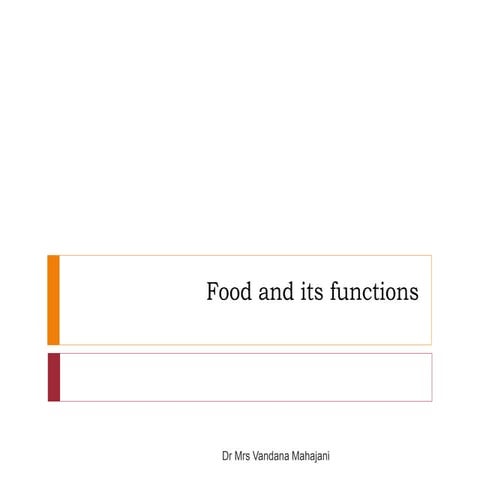 Functions of food and definitions