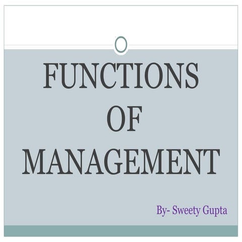 Five Functions of management.