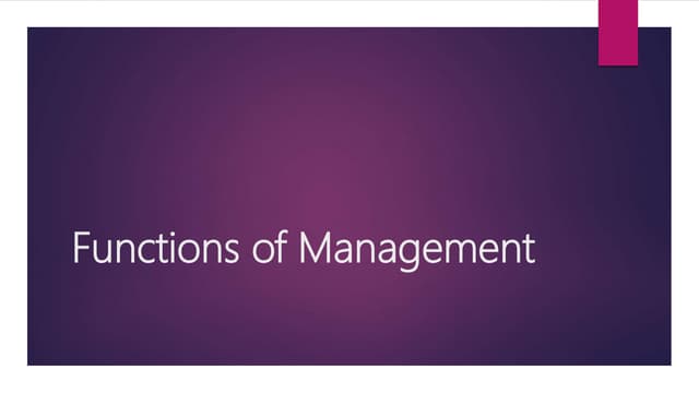 Functions of management