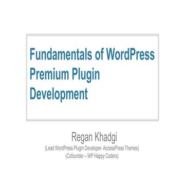 Fundamentals of Premum Plugin Development