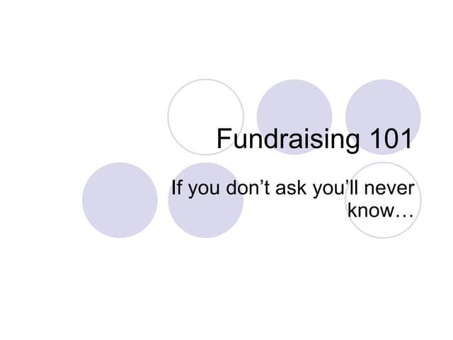 Fundraising 101