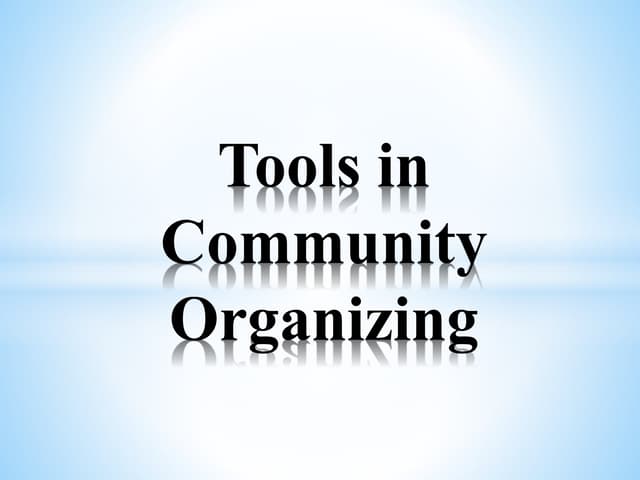 tools in community organizing