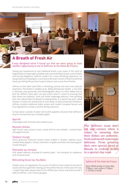 Restaurant reveiw In 2009