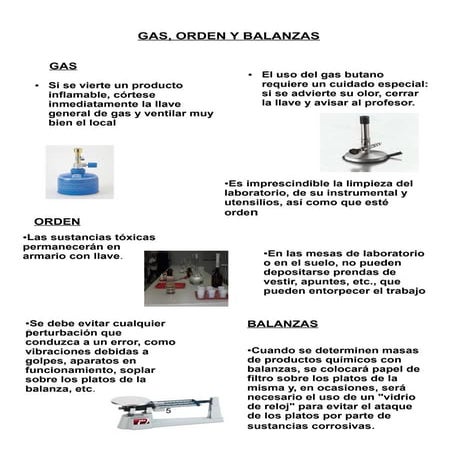 Gas, orden y balanzas