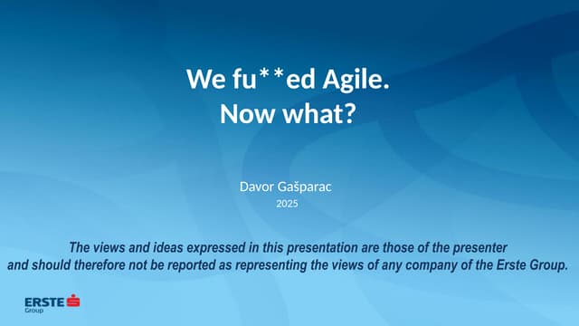 [DSC DACH 25] Davor Gasparac - Unscrewing Agile.pptx