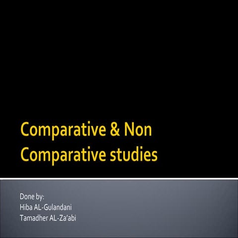 compartive aand non-compartive studies examples