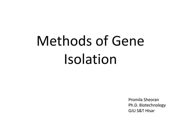 Gene isolation methods