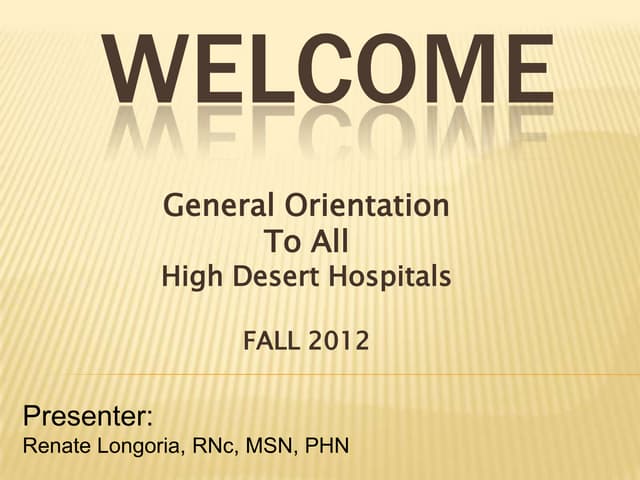 VVC Nursing : General Orientation : Fall 2012